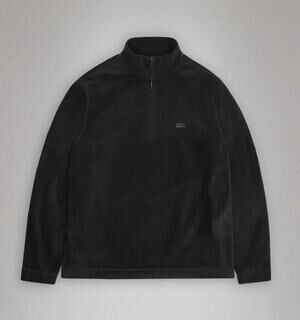 Rains Addis Fleece Quarter Zip Pullover Sweater Black Size Large
